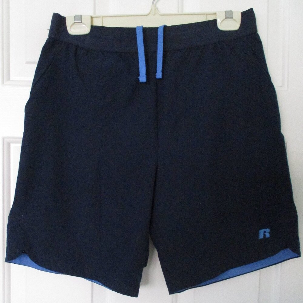 Russell dri-power 360 Mens Drawstring Navy Stretch Gym Short NWOT - 30W-34W or M